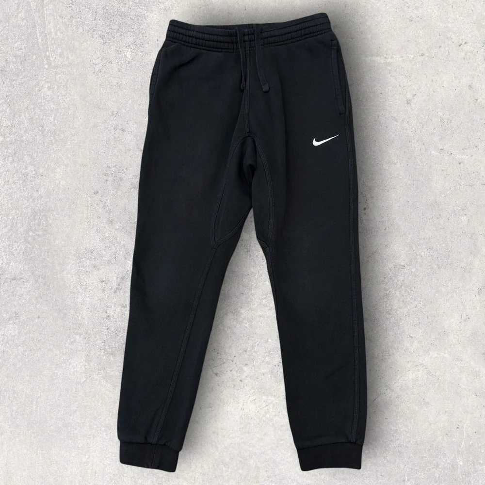 Nike Sportswear Fleece Joggers Black Faded Sweatpants Small 826431-010 Tappered‎